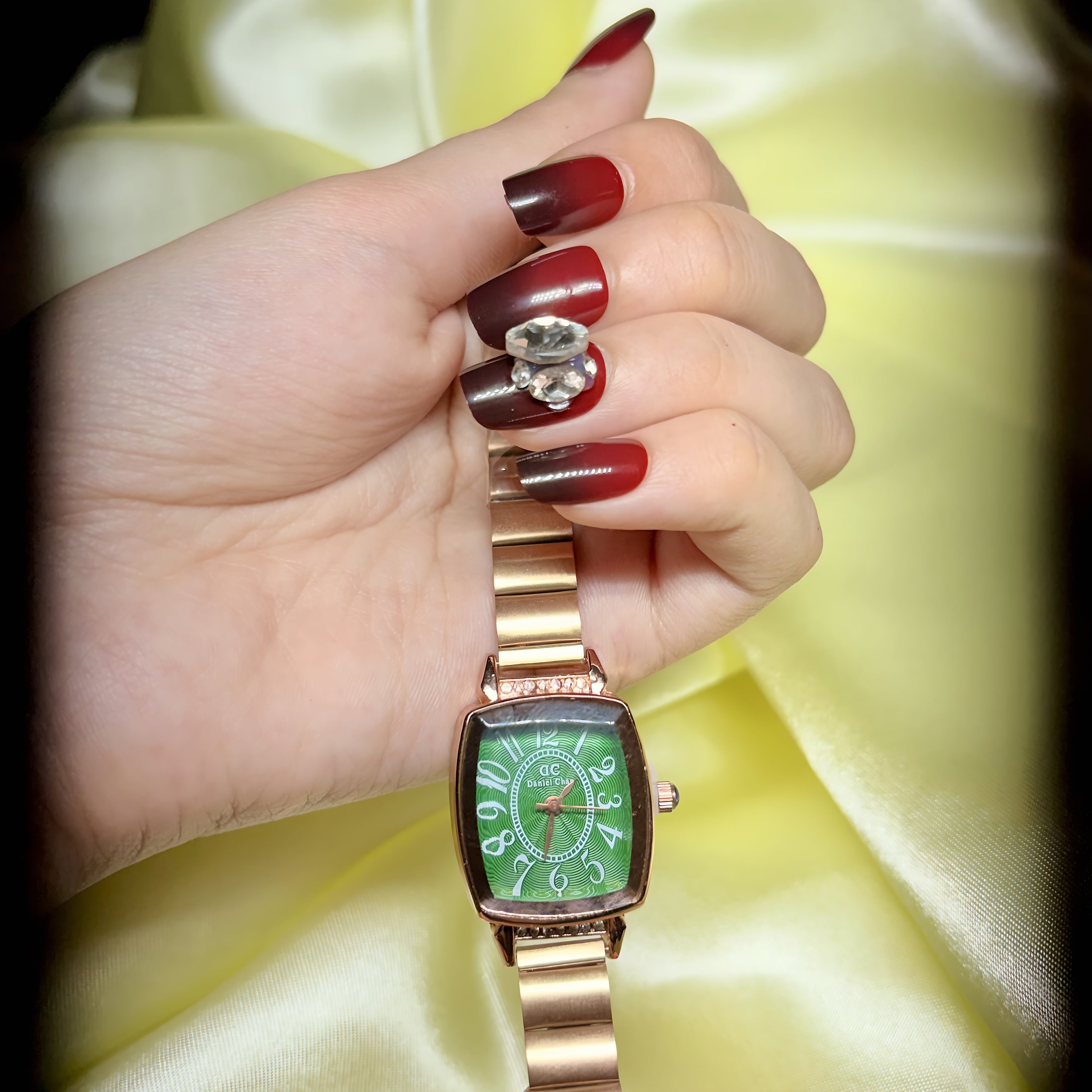 Emerald Vintage Square Watch