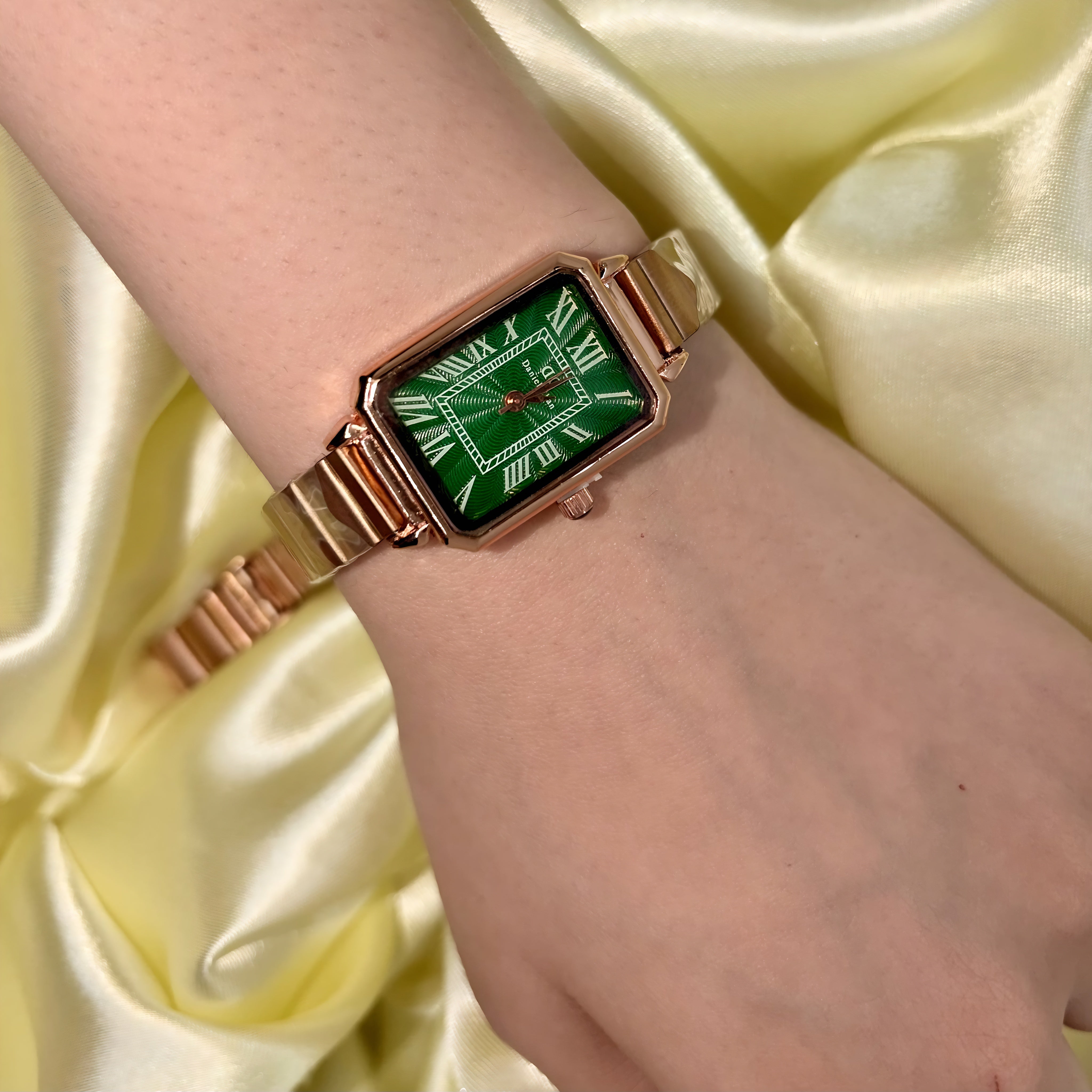 Emerald Regent Vintage Rectangle Watch