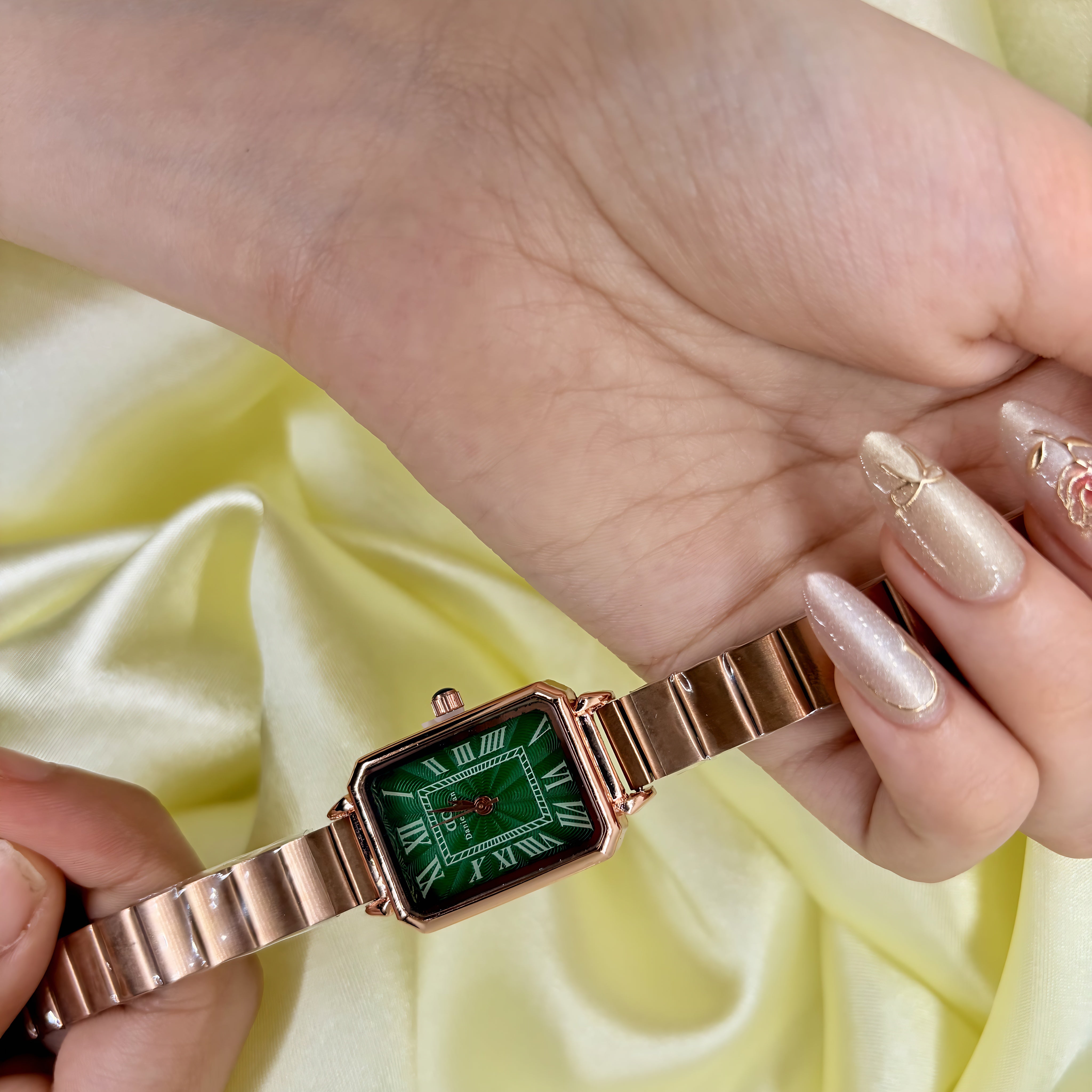 Emerald Regent Vintage Rectangle Watch